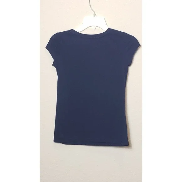 Kids Navy Blue Cat Graphic T-Shirt Size L/G 10-12 Pink Glasses Yellow Scarf - Picture 4 of 8